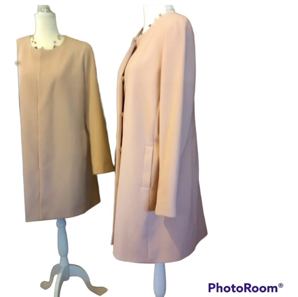 LAUREN RALPH LAUREN Light Pink Overcoat Sz L